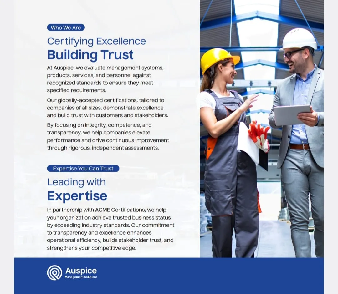 Auspice Management Solution (Certifications)